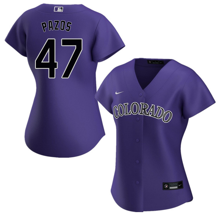 Nike Women #47 James Pazos Colorado Rockies Baseball Jerseys Sale-Purple